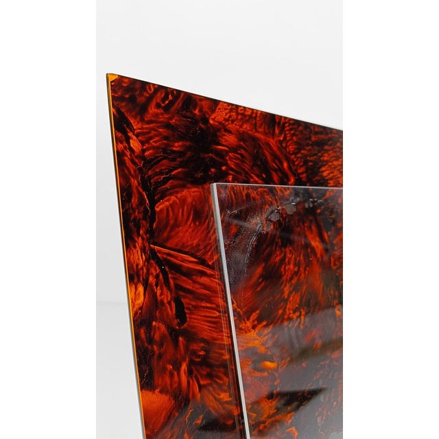 Large Picture Frame in Tortoiseshell Effect Acrylic Glass, Italy, 1970s For Sale - Image 17 of 18