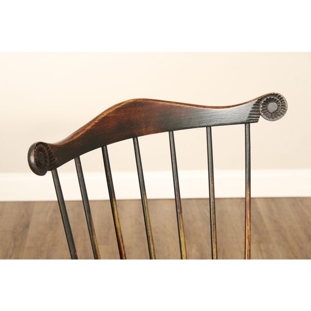 Oley Valley Reproductions Distress Painted Windsor Writing Armchair For Sale In Philadelphia - Image 6 of 12