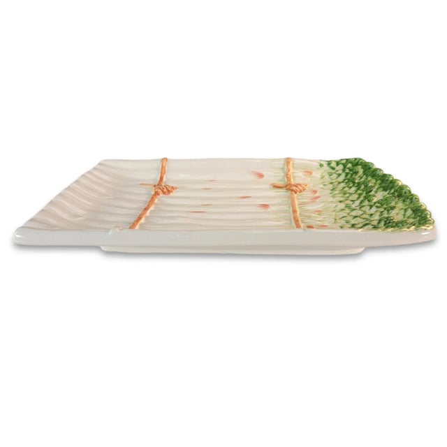 Mid-Century Modern Vintage Ceramic Handpainted Asparagus Platter For Sale - Image 3 of 12