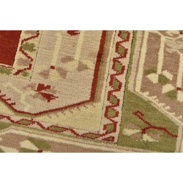 Milas Rug 5'4'' X 6'10'' Red Wool Vintage Tribal Hand-Knotted Oriental Carpet For Sale - Image 4 of 12