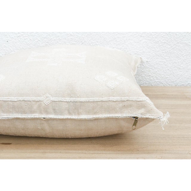 1990s Medina Milk Large Silk Rug Pillow For Sale - Image 5 of 7