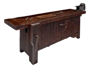 Industrial, French Workbench, Oak, 1900s