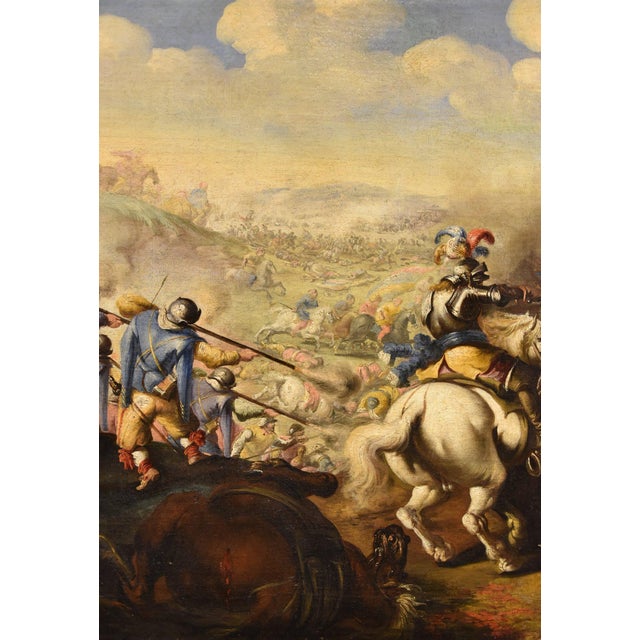 After Marzio Masturzo, Battle Scene, 1680, Oil on Canvas, Framed For Sale - Image 4 of 15