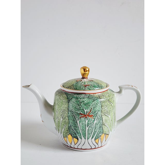 Chinoiserie Mid 20th Century Chinoiserie Isco Japan Ware Porcelain Coffee Pot For Sale - Image 3 of 12