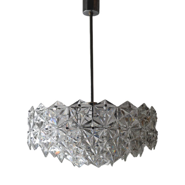 Large Crystal & Chrome Ball Chandelier from Kinkeldey, 1960s For Sale