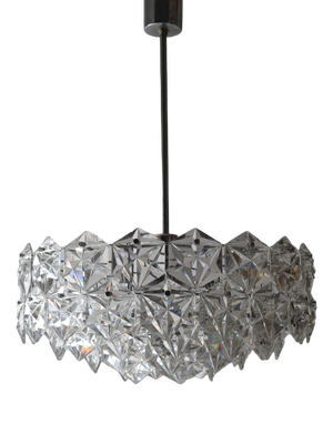 Large Crystal & Chrome Ball Chandelier from Kinkeldey, 1960s