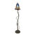 Quoizel Patinated Metal Floor Lamp With Signed Todd Philips Iridescent Glass Shade For Sale