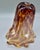 Vintage Tortoiseshell Art Glass Handkerchief Vase — Amber & Cream Ruffled Fazzoletto Vase, Murano Style For Sale - Image 10 of 11