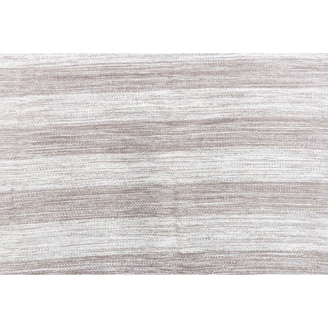 Beige Contemporary Striped Brown and Beige Flat-Weave Wool Rug by Doris Leslie Blau For Sale - Image 8 of 9