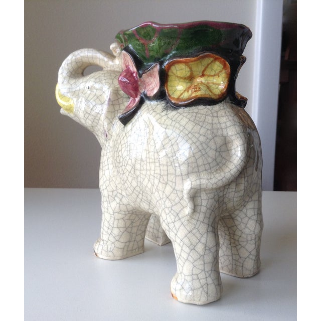 Japanese Ceramic Crackle Elephant Planter Chairish
