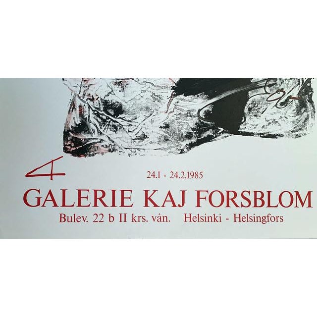 Tapies Galerie Kaj Forsblom Gallery Poster, Gallery Poster, 1985 Original Gallery Lithographic Exhibition Poster 25 1/2 ×...
