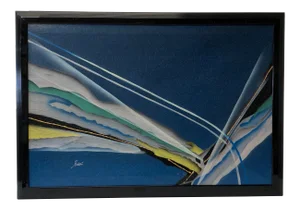 Mixed Media Modernist Abstract Painting Late 20th Century