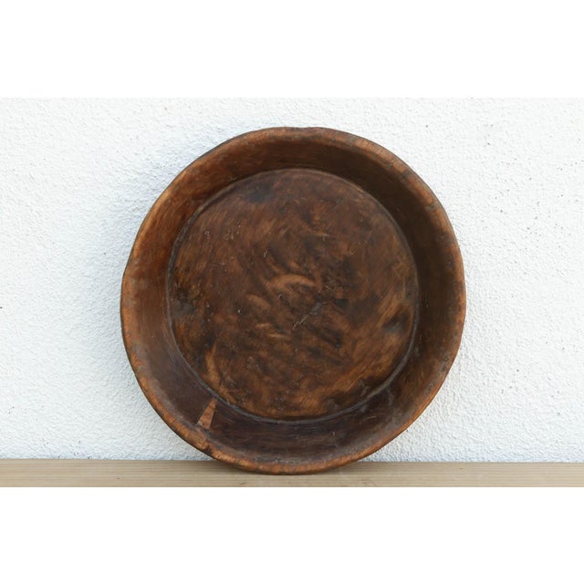 Wabi Sabi Dark Wood Fruit Bowl For Sale In Los Angeles - Image 6 of 7