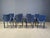 Vintage Blue Leather Dining Chairs, Italy, 1980s, Set of 8 For Sale - Image 4 of 12