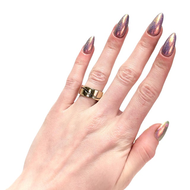 Mid-Century Modern Vintage Mid-Century Modernist Paul Lobel Mixed Metal Gold/Silver Cigar Band Ring For Sale - Image 3 of 10
