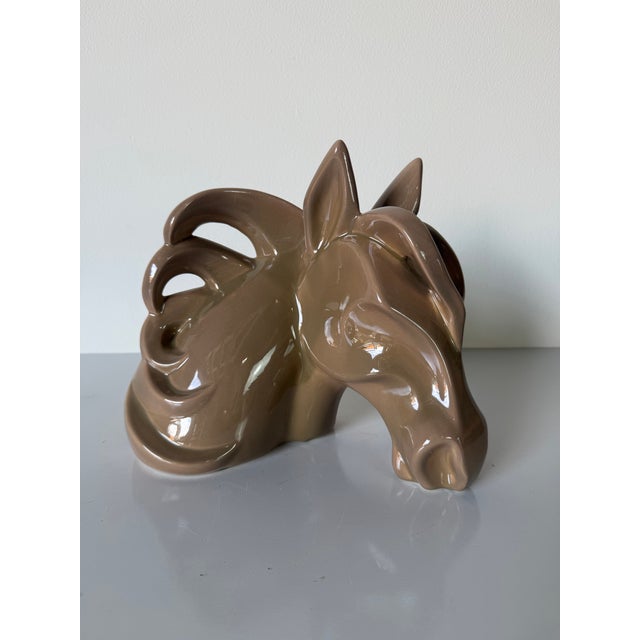 1980s Jaru Glazed Ceramic Horse Head Sculpture For Sale - Image 10 of 11