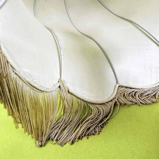 Vintage Table Lamp with Ceramic Base and Fabric Lampshade For Sale - Image 6 of 7