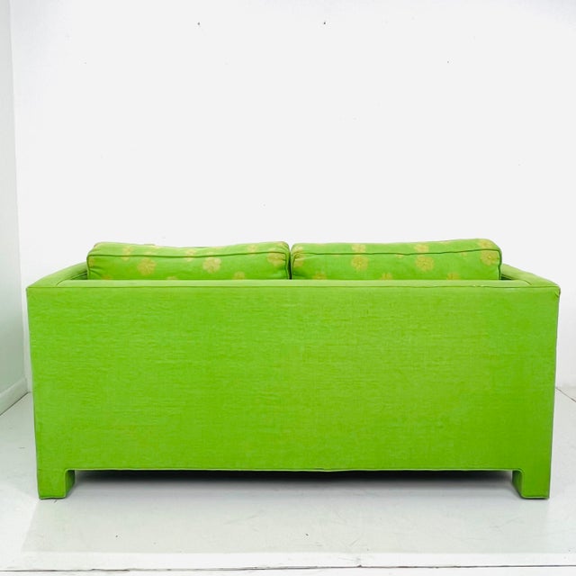 1960s Vintage Down Tuxedo Loveseat For Sale - Image 10 of 11