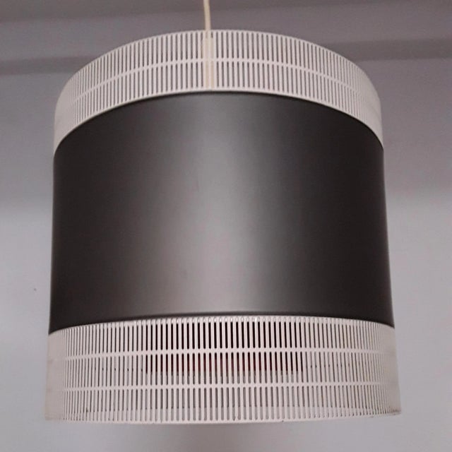 1960s Vintage Red & White Metal Ceiling Lamp, 1960s For Sale - Image 5 of 5