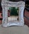 French Country Wall Mirror Features a Heavily Distressed White Frame With Gold Trim For Sale - Image 14 of 15
