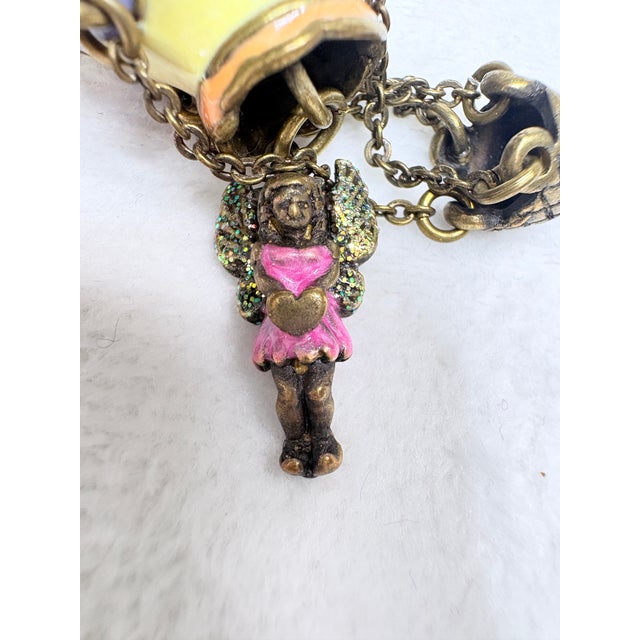 Vintage Kirk’s Folly Guardian Angel Hot Air Balloon Necklace • Mint With Tag For Sale - Image 9 of 14