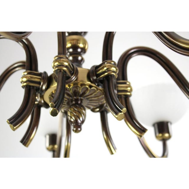 1930s Seven-Light Chandelier by Hugo Gorge for Eduard Schmelz, 1930s For Sale - Image 5 of 14