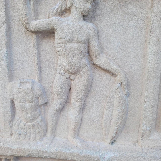 Antique Bas-Relief in Sculpted Stone, 1800s For Sale - Image 6 of 15