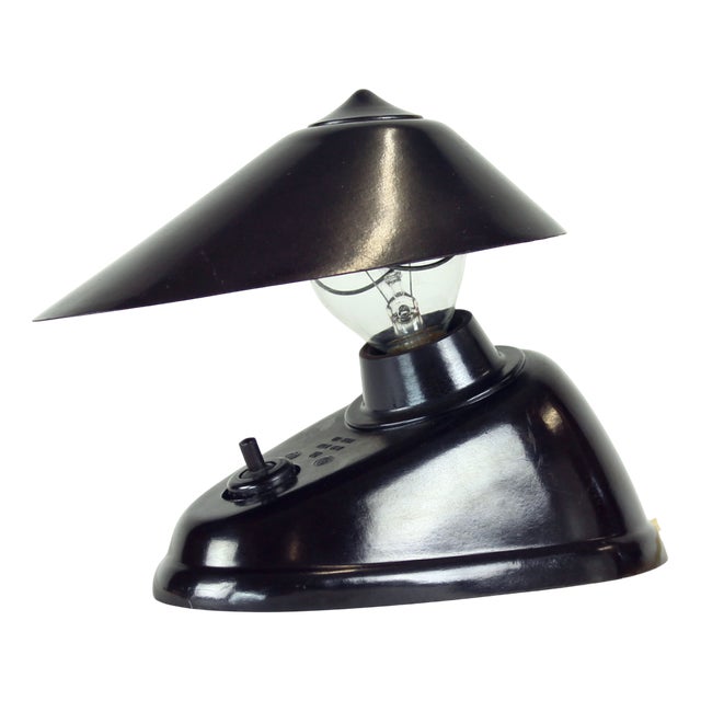 Brown Bakelite Lamp by Bauhaus Team for Esc Zukov, 1930s For Sale