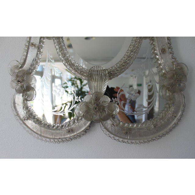 Venetian Murano Glass Mirror, Italy, 1950s For Sale - Image 6 of 11