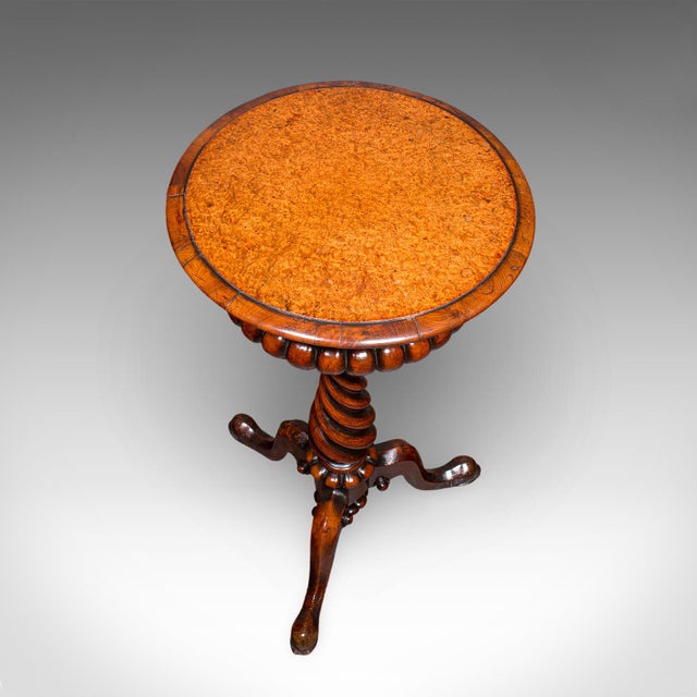 Wood Antique Spirits Table, English, Burr Maple, Glasses Stand, Teapoy, William IV For Sale - Image 7 of 12