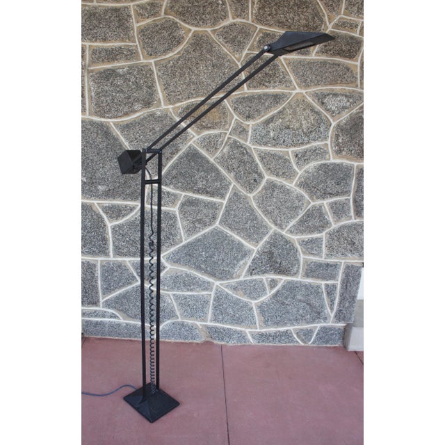 Modernist Minimalist Black Artup Articulated Floor Lamp in Cast Iron and Steel For Sale - Image 12 of 12