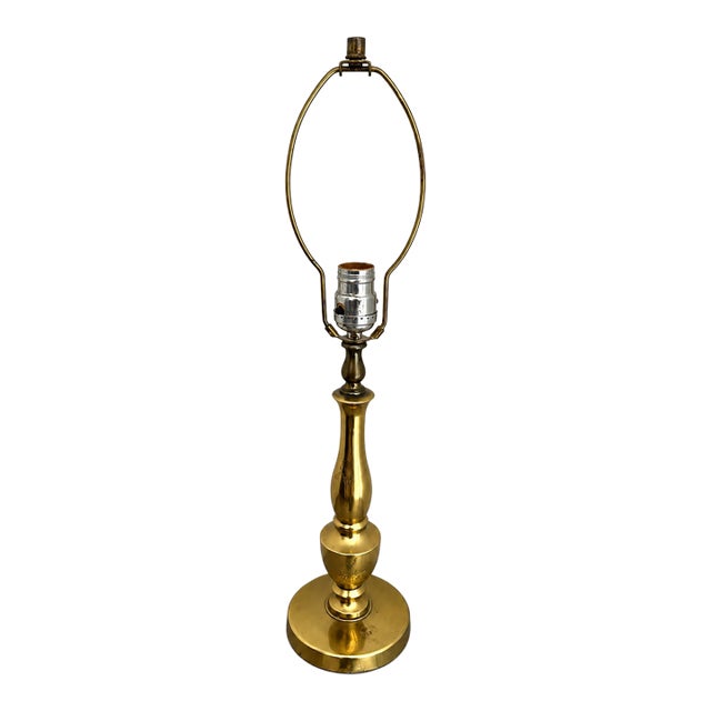 Vintage Brass-Tone Baluster Table Lamp, Labeled Lincoln Lighting For Sale