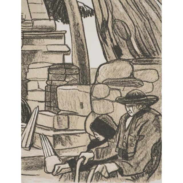Mathurin MEHEUT (1882-1958) Brittany, Rest after the ceremony, 1937 Original wood engraving Signed with the artist's...