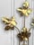 Mid-Century Golden Foliage Wall Hanging Candle Sconces - a Pair For Sale - Image 4 of 8