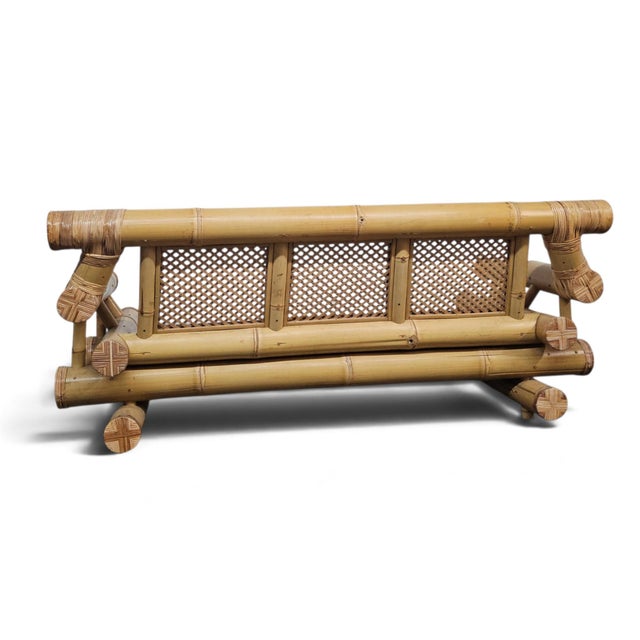 1980s 1970s–1980s Monumental Bamboo Living Room Suite, Vivai Del Sud and Budji Layug Style For Sale - Image 5 of 18