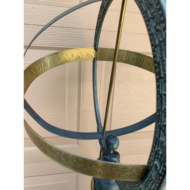 Vintage Coastal Mermaid & Dolphin Armillary Sundial, Palm Beach Garden Decor For Sale - Image 14 of 15