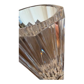 Large Orrefors Architectural Style Crystal Vase For Sale