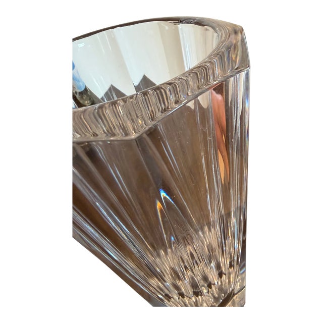 Large Orrefors Architectural Style Crystal Vase For Sale