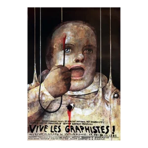 1992 Polish/French Design Exhibition Poster - Vive Les Graphistes !