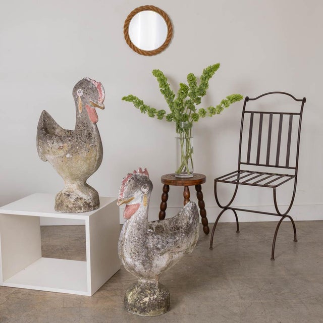 Incredible cast concrete rooster planter made in France, 1960s. Vintage piece with great modern form in the style of Willy...