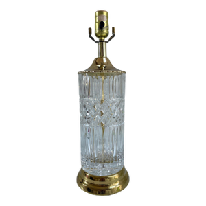 Vintage Cut Crystal Waterford and Brass Table Lamp