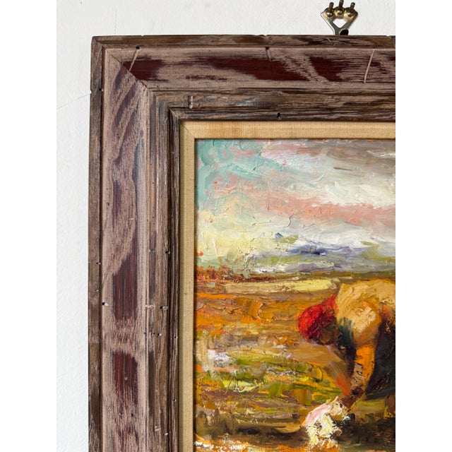 Brown 1960's Vintage Alessandro Impressionist Abstract Oil on Masonite Painting – Framed For Sale - Image 8 of 10