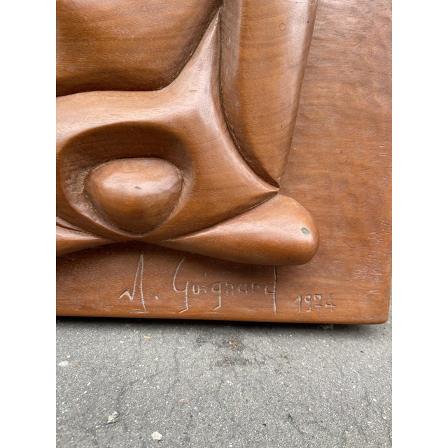 A. Guignard, Wall Sculpture, 1974, Pearwood For Sale - Image 4 of 11