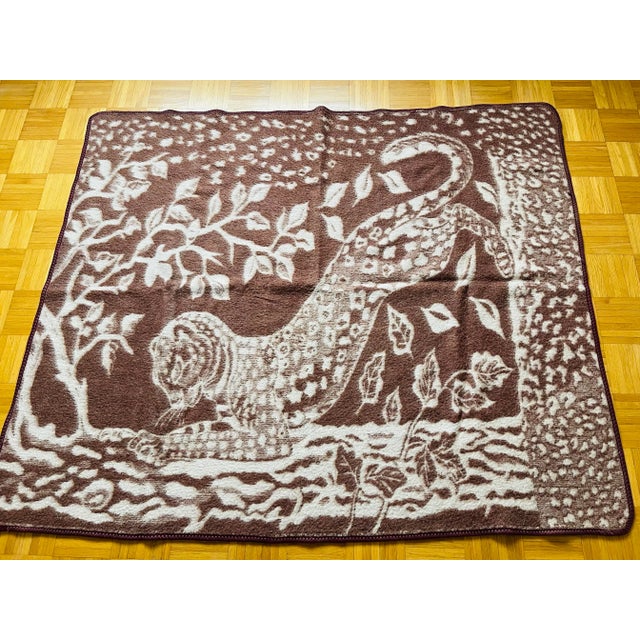 1990s Vintage Wool Tiger Blanket Safari Style For Sale - Image 5 of 7