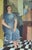 Mid-Century Modern 'Presence in Blue' Swedish Original Figurative Interior Oil Painting, Framed For Sale - Image 9 of 13