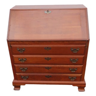 Maddox 1940s Solid Cherry Large Secretary Desk 6393 For Sale