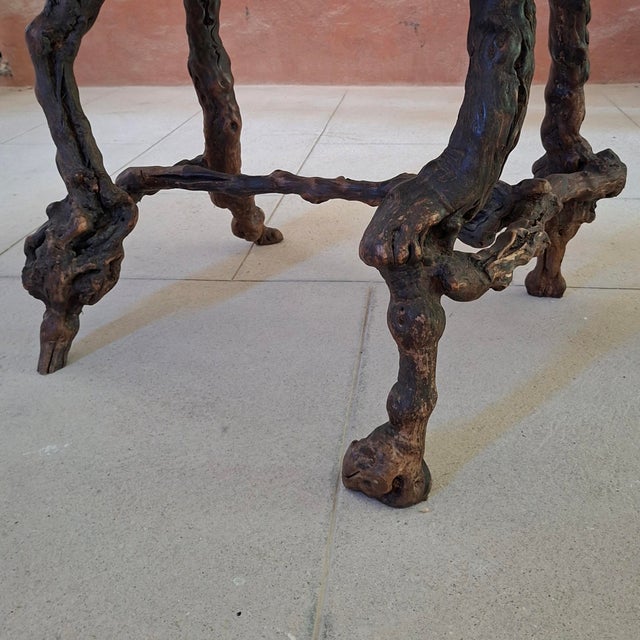 Wood French Brutalist Vine Wood Table, 1960s For Sale - Image 7 of 8