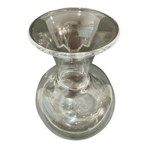 Mid 20th Century Handblown Clear Art Glass Decanter Carafe 9.25" Bulbous Form Studio Glass Attributed Simon Pearce
