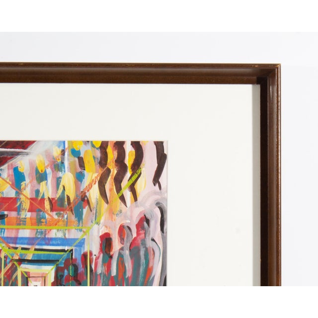 Paint “The World I Live In” Abstract Gouache Painting by Red S. For Sale - Image 7 of 8