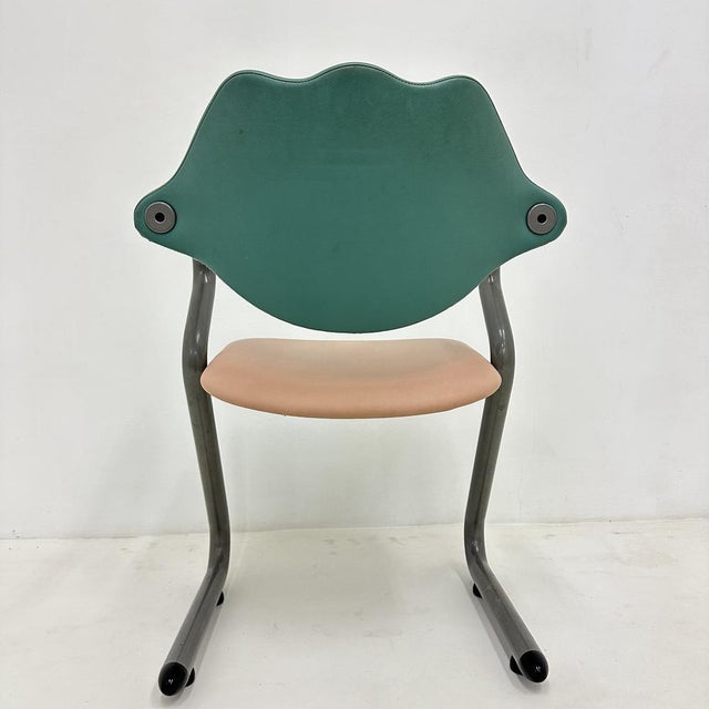 Postmodern Leather Armchair, 1980s For Sale - Image 4 of 18